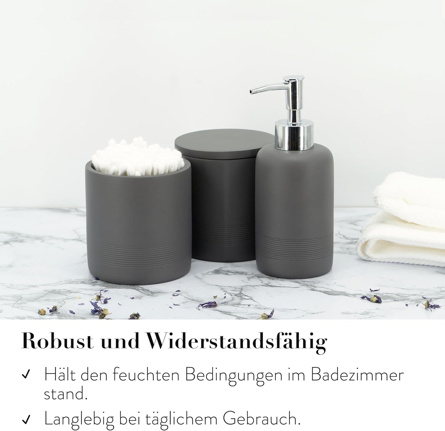 6-teiliges Badezimmer-Organizer-Set, Grau