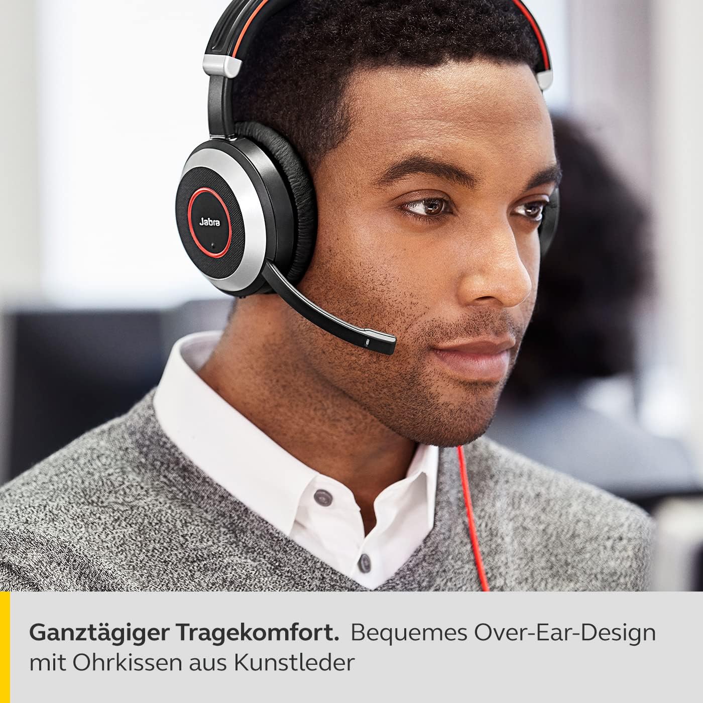 Evolve 80 UC Over-Ear Headset mit Noise Cancelling, Stereo Jack 3,5mm Alle Plattformen