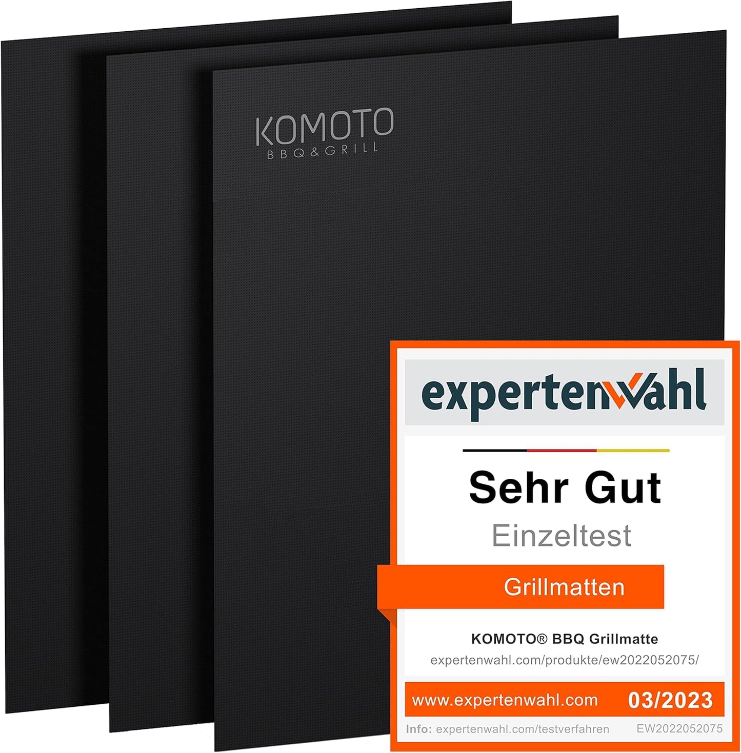 3er BBQ Grillmatten-Set für Gas- und Holzkohlegrill, 3er Set