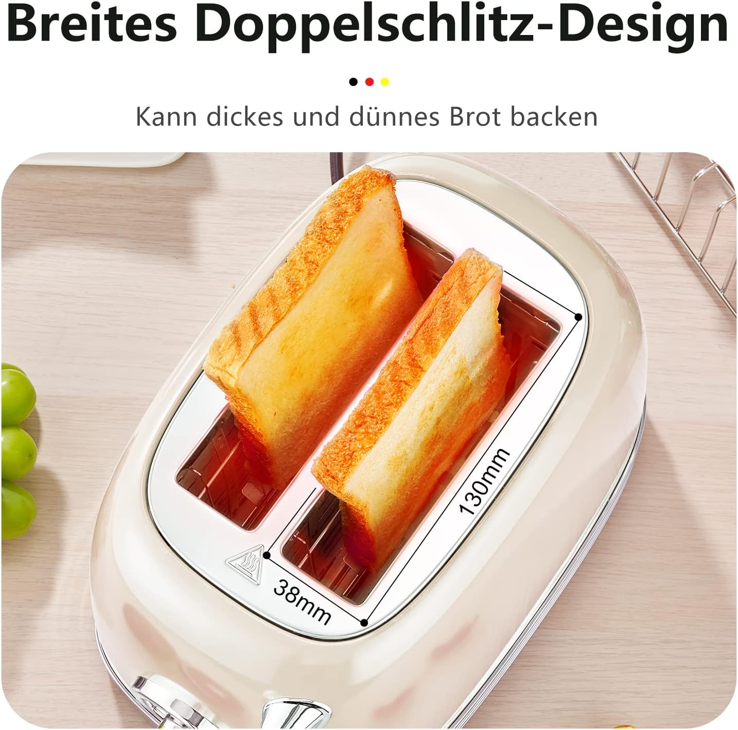 TS-R1S Retro Toaster, Cremeweiss