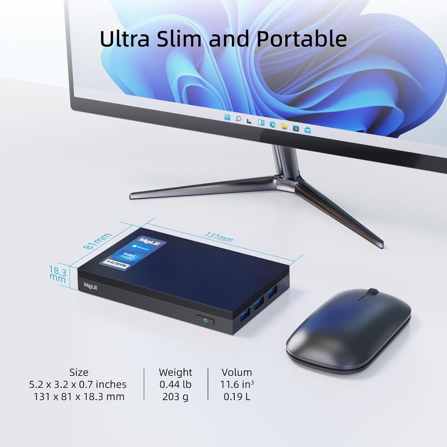 Lüfterloser Mini-PC Quieter2Q J4125 mit Windows 10 Pro, Quieter2Q J4125 8GB 256GB