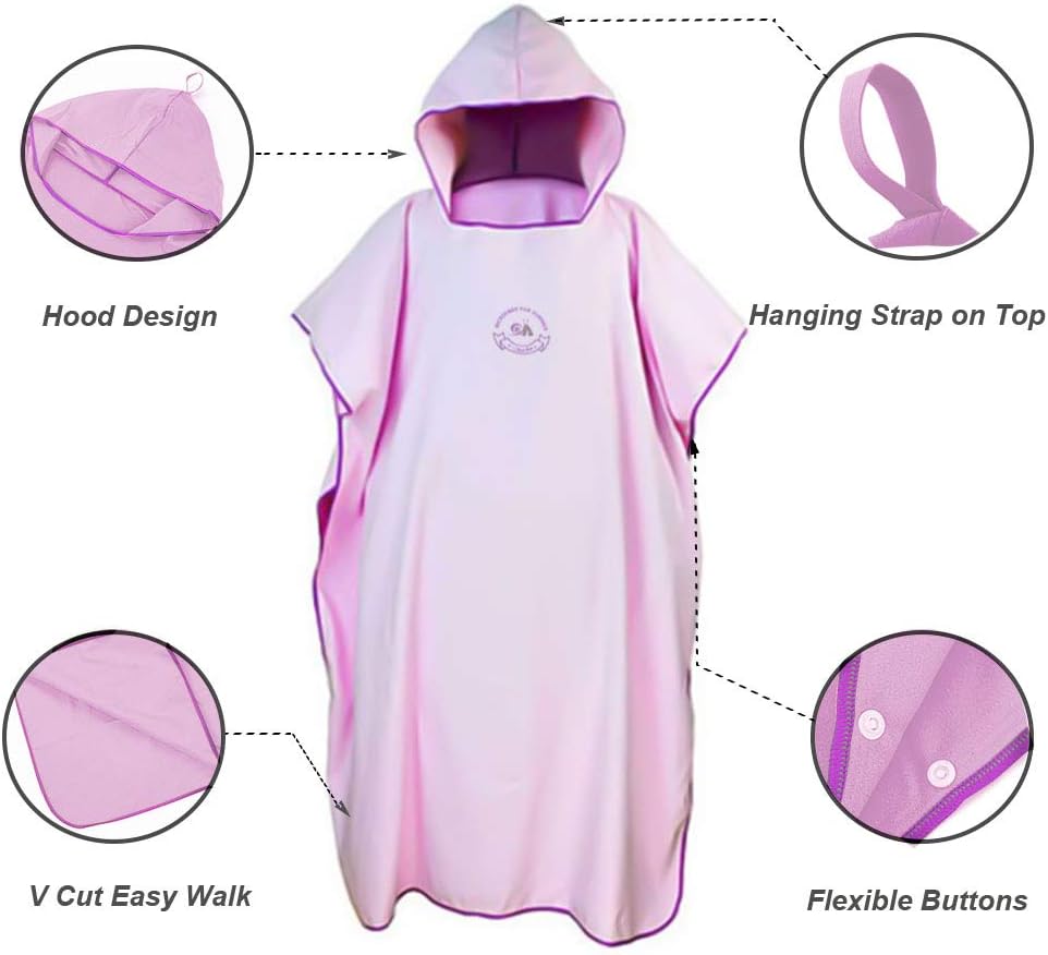 Surf Poncho mit Kapuze, Violett
