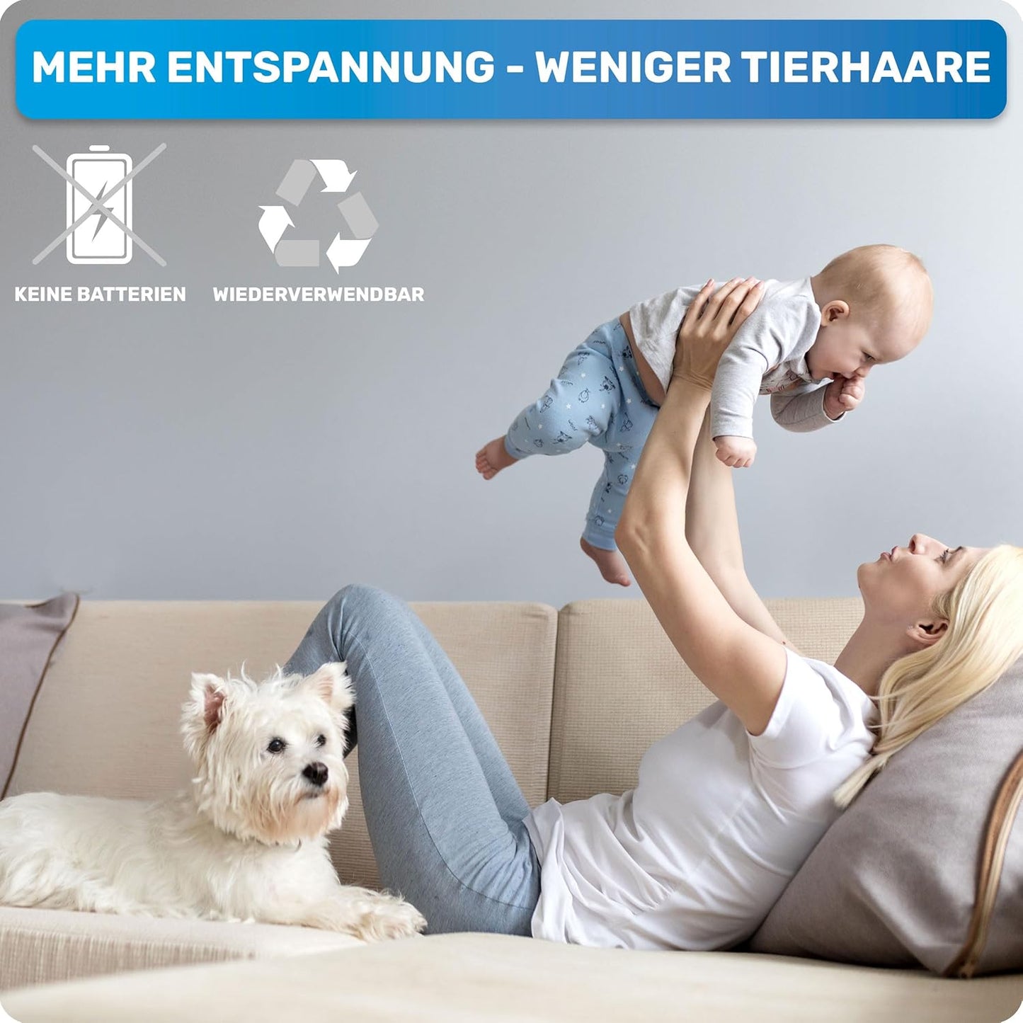 Fusselbürste für Tierhaare, BESTSELLER RolloTollo + Mini Fusselroller