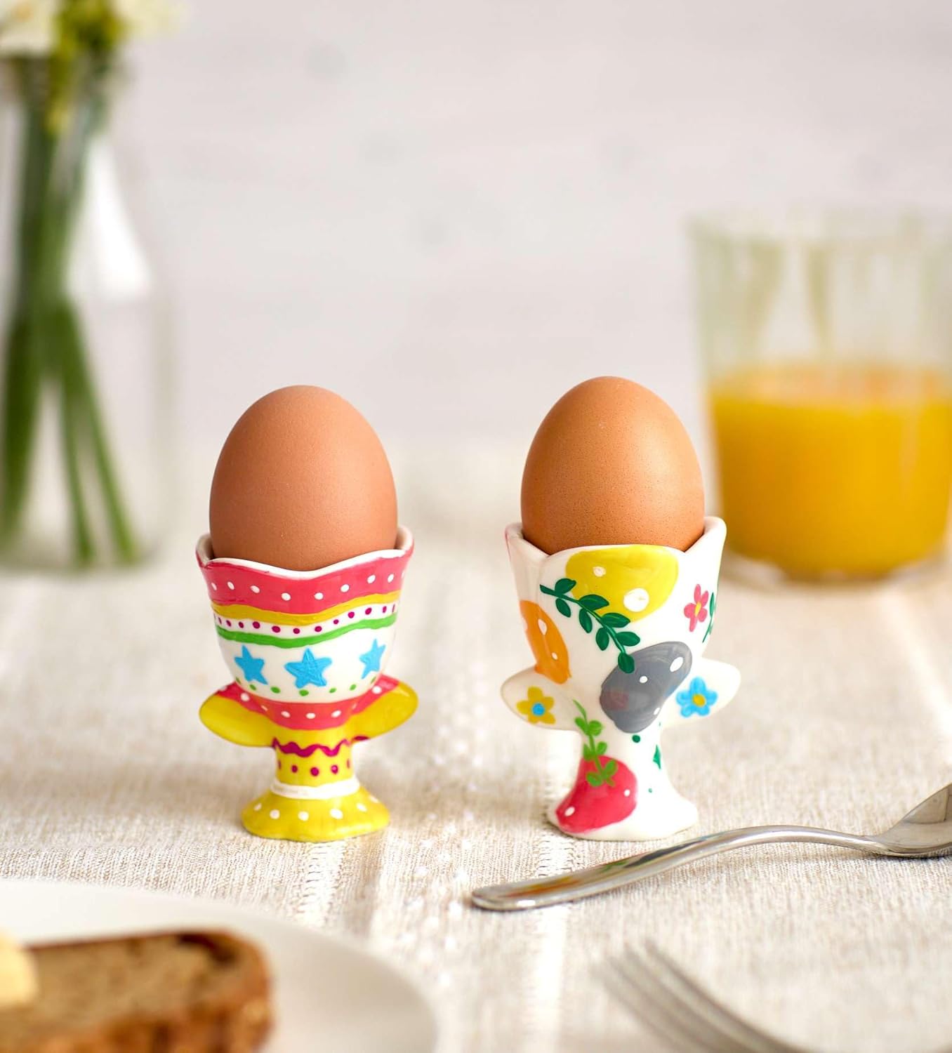 Keramik-Bemalen-Set Frühstücks-Glück, 2er-Set Frühstücks-Glück