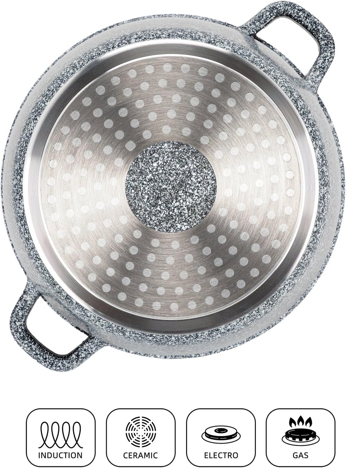 Suppentopf mit Antihaftbeschichtung, Grau 6,5L Ø 24 cm