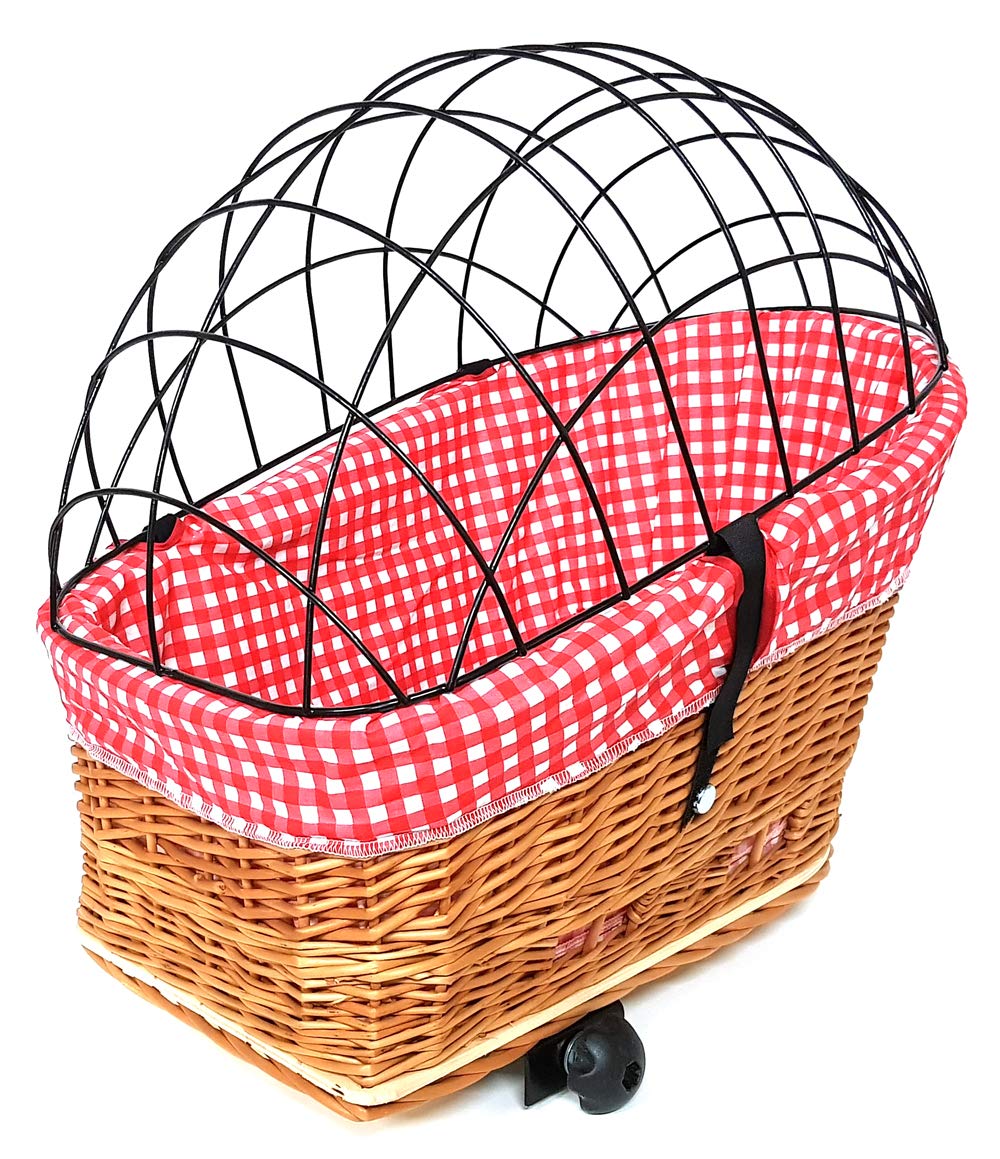 Hundefahrradkorb mit Metallgitter und Kissen, XL mit Kissen mit Einlage R1