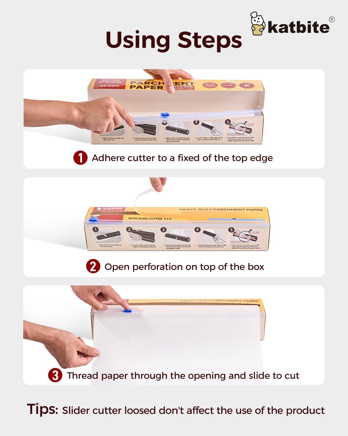 Backpapier Rolle mit Cutter, Antihaft-Pergamentpapier, 15in x 210ft - Smooth