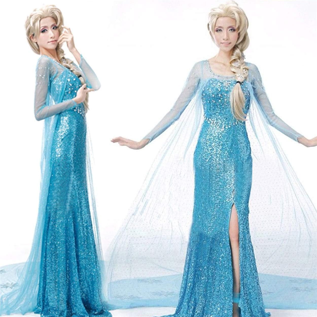 Prinzessin Elsa Kostüm für Damen, Blau S