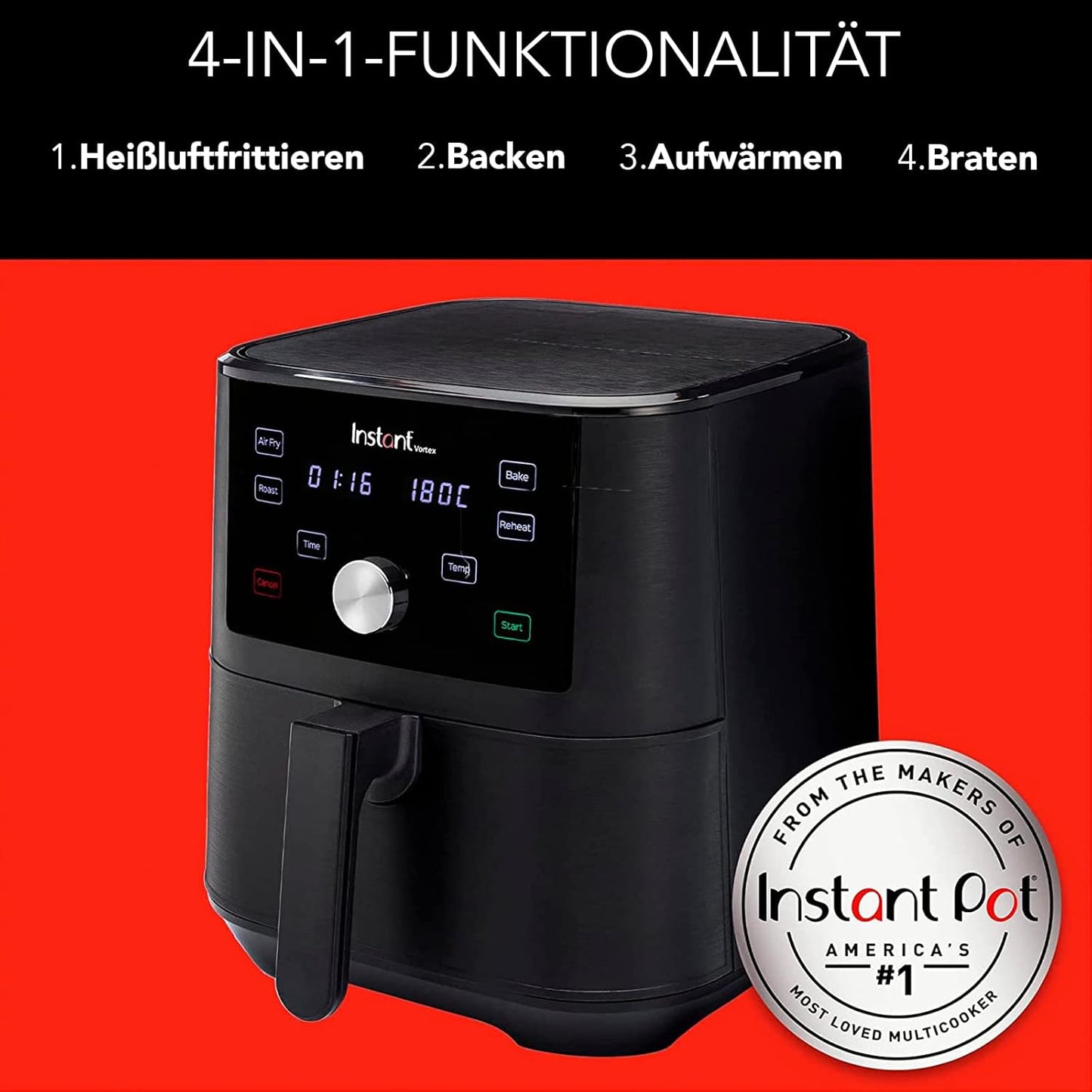 4-in-1 Heissluftfritteuse Vortex, Large Digital (5.7L)