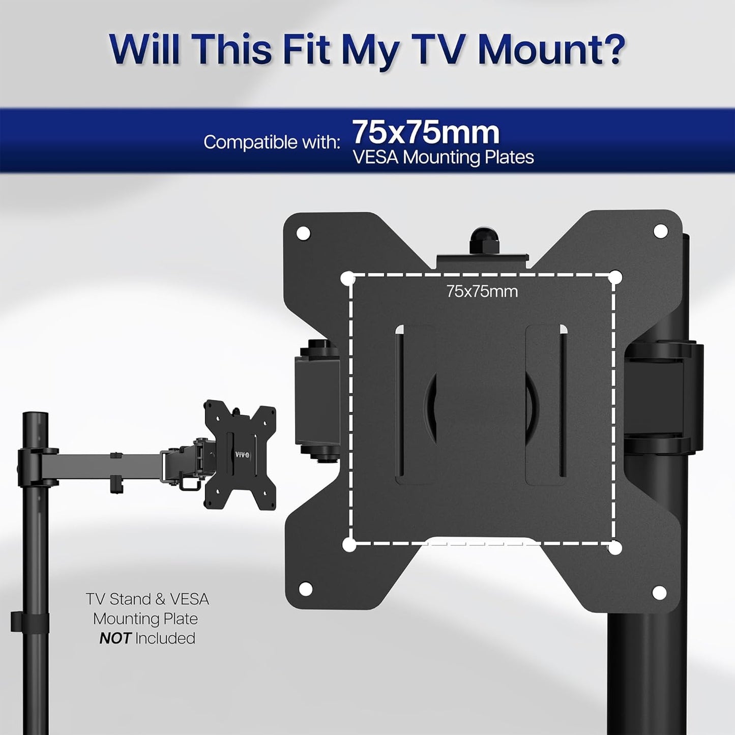 Höhenverstellbarer VESA-Adapter für 13-27 Zoll Monitore, schwarz