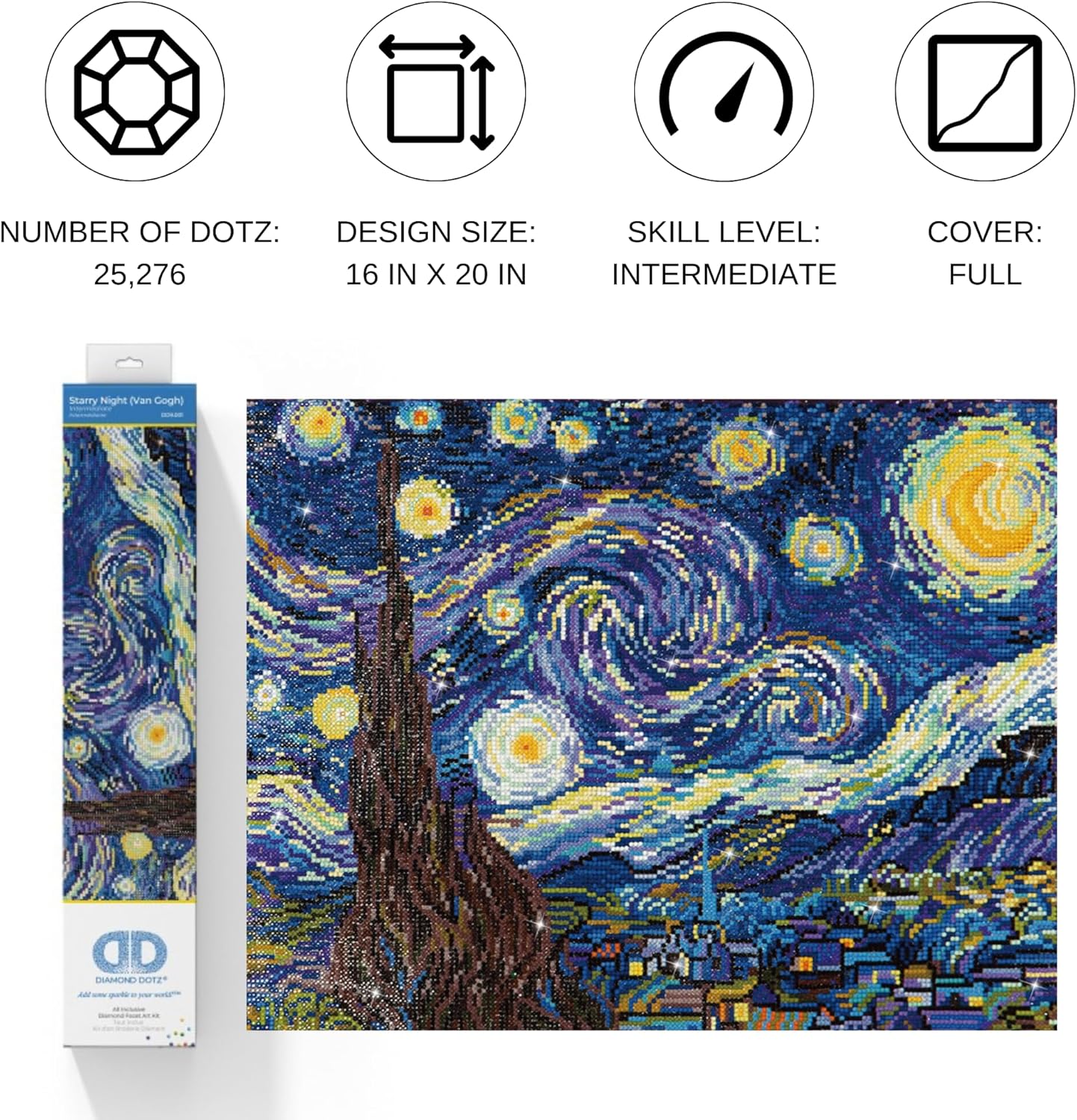 Sternenklare Nacht Diamond Painting Kit, 40.6 x 50.8 cm mehrfarbig