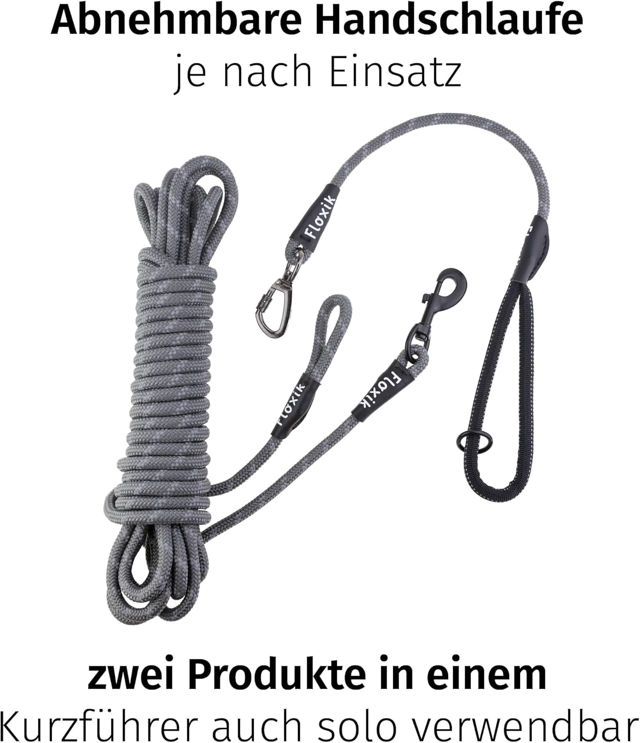Hundeschleppleine, 10m Grau