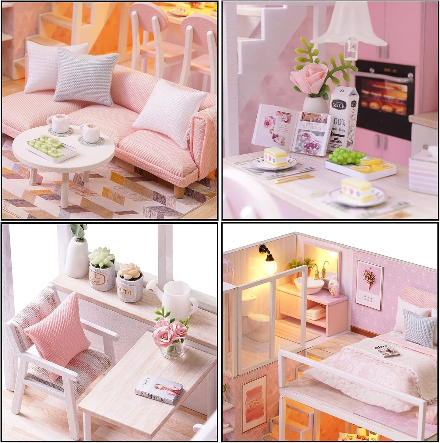 DIY Miniaturmodell-Kit mit LED, Ruhiges Leben
