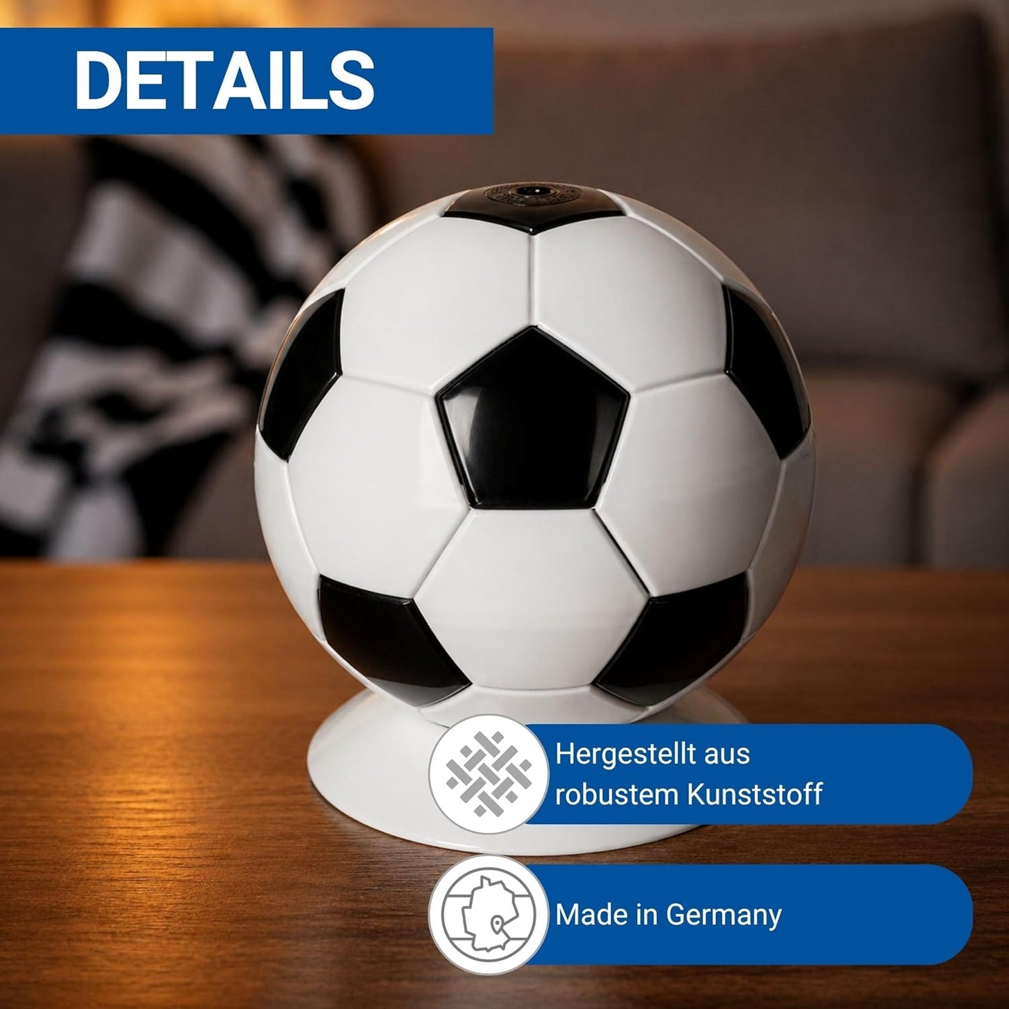 Snackbox Victory im Fussball-Design, Schwarz/Weiss