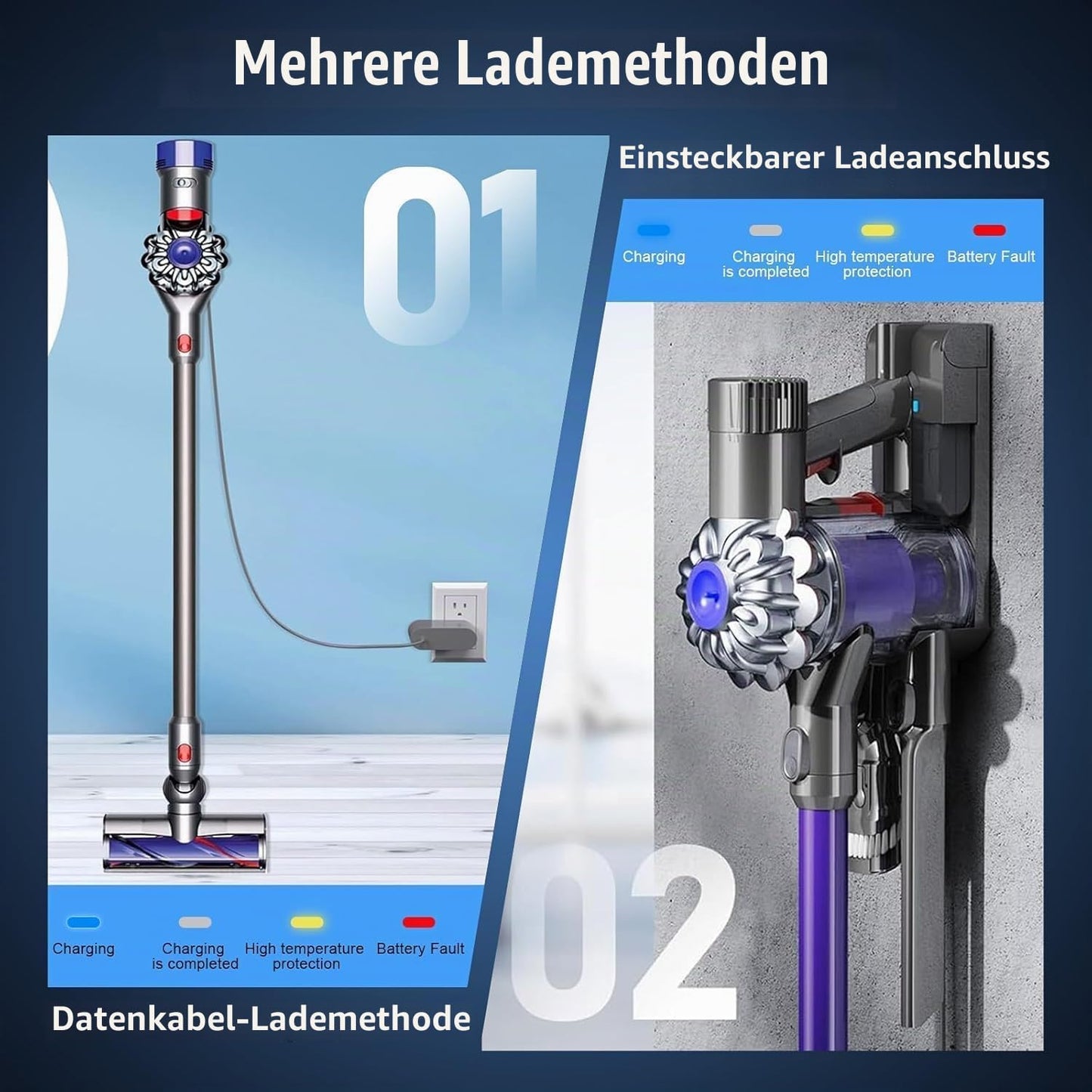 Ersatzakku für Dyson V6 Staubsauger, Grau