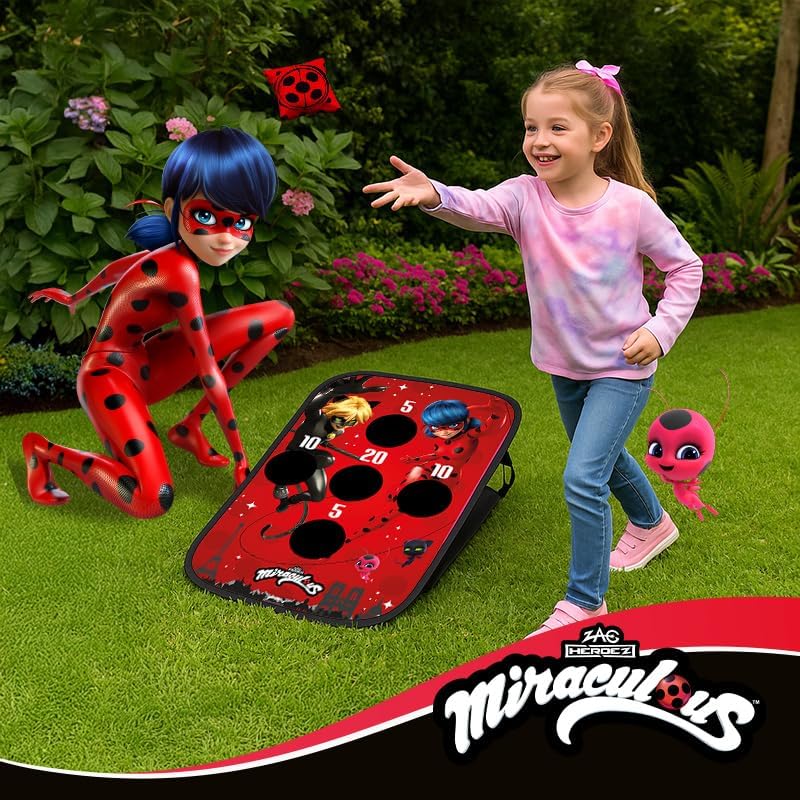 Cornhole Spiel-Set Miraculous mit 2 Boards und 8 Säckchen, Cornhole Battle Miraculous