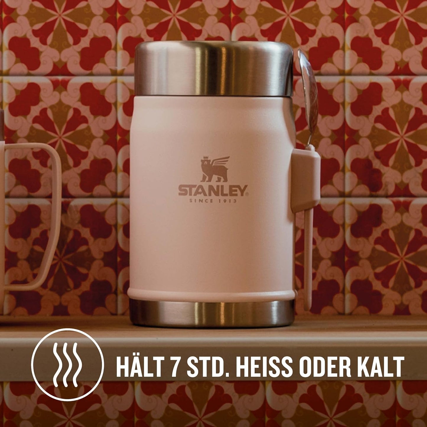 Edelstahl Thermobehälter für Essen (400 ml), Rose Quartz