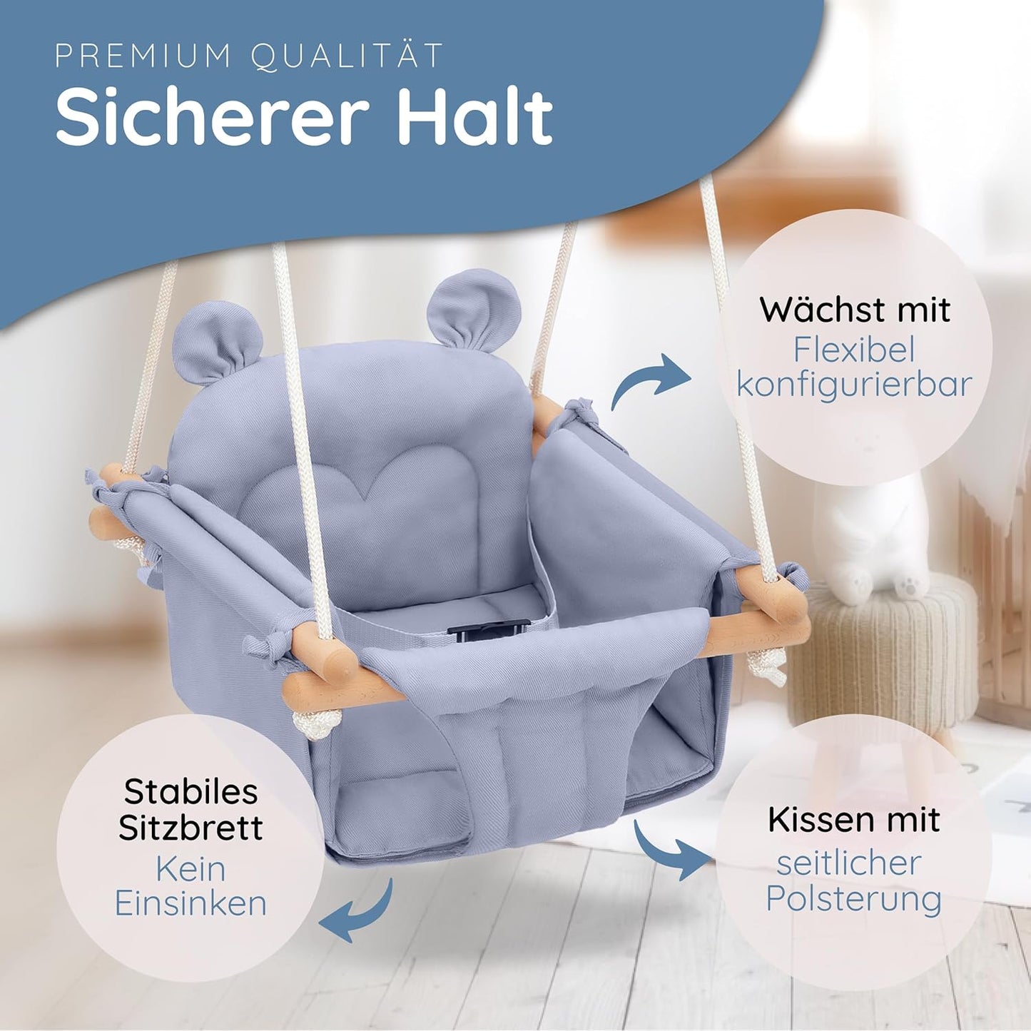 3 in 1 Baby- und Kinderschaukel, Blau