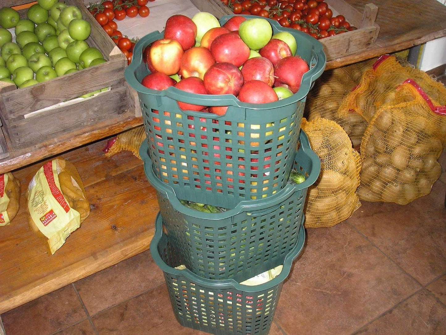 Stapelbarer Erntekorb, 5 Stück 25 Liter