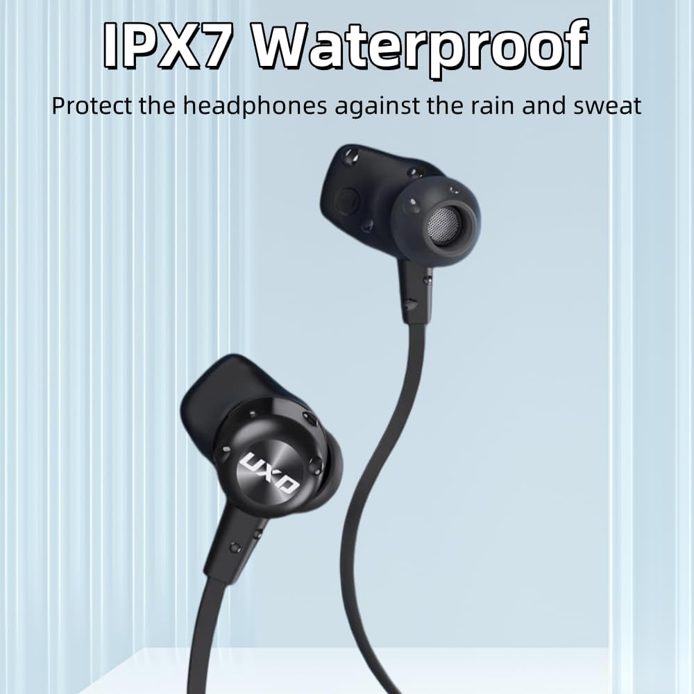 In-Ear Kopfhörer mit Mikrofon IPX7, Schwarz