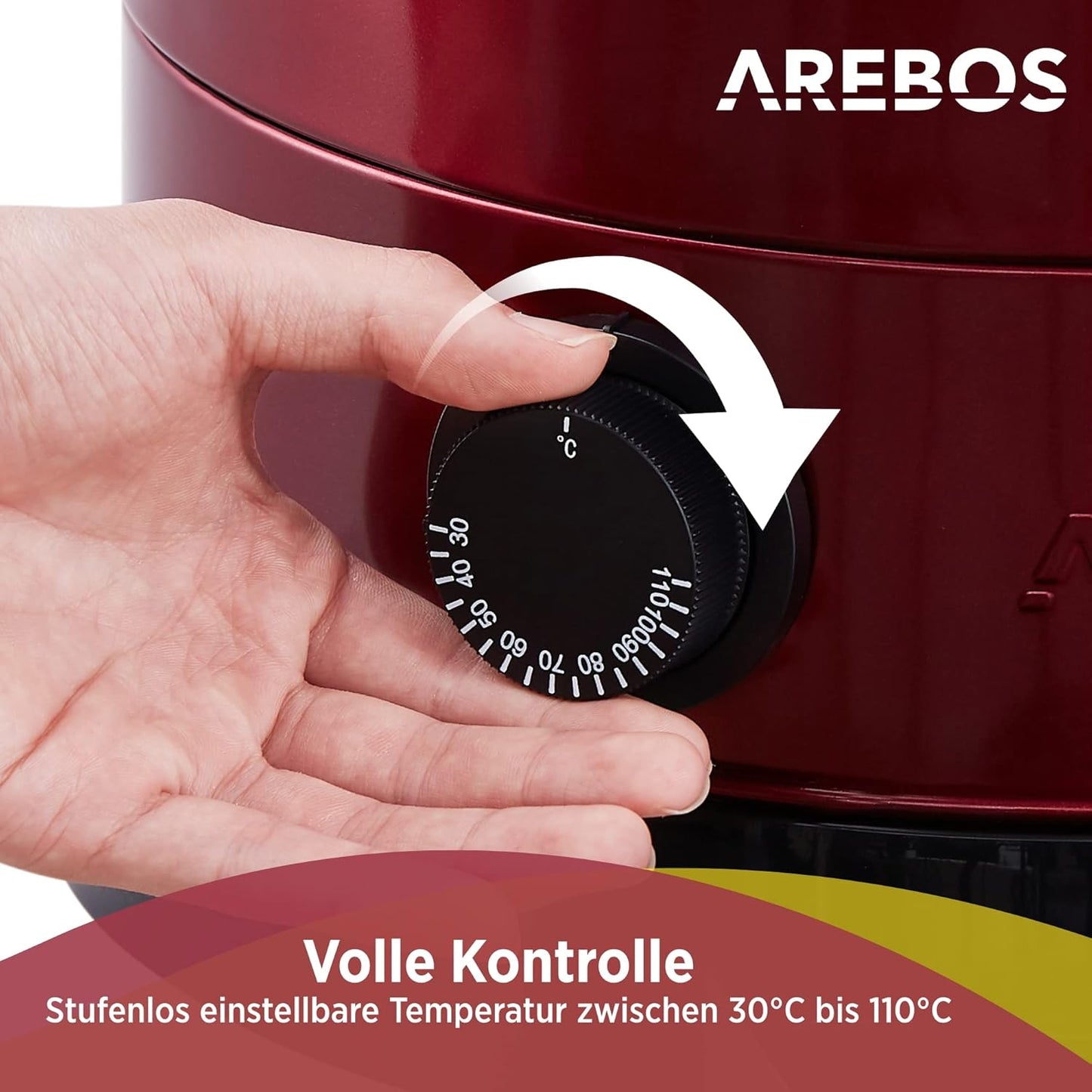 3in1 Glühweinkocher mit Auffangschale, Auslasshahn, Thermostat & Überhitzungsschutz, Rot
