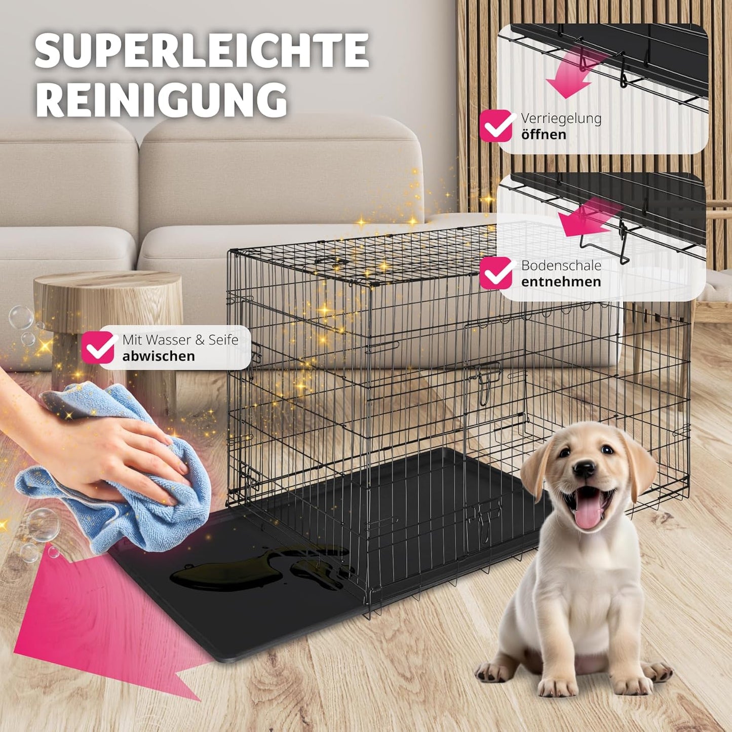 Faltbare Hundetransportbox, L 78 x B 48 x H 53 cm