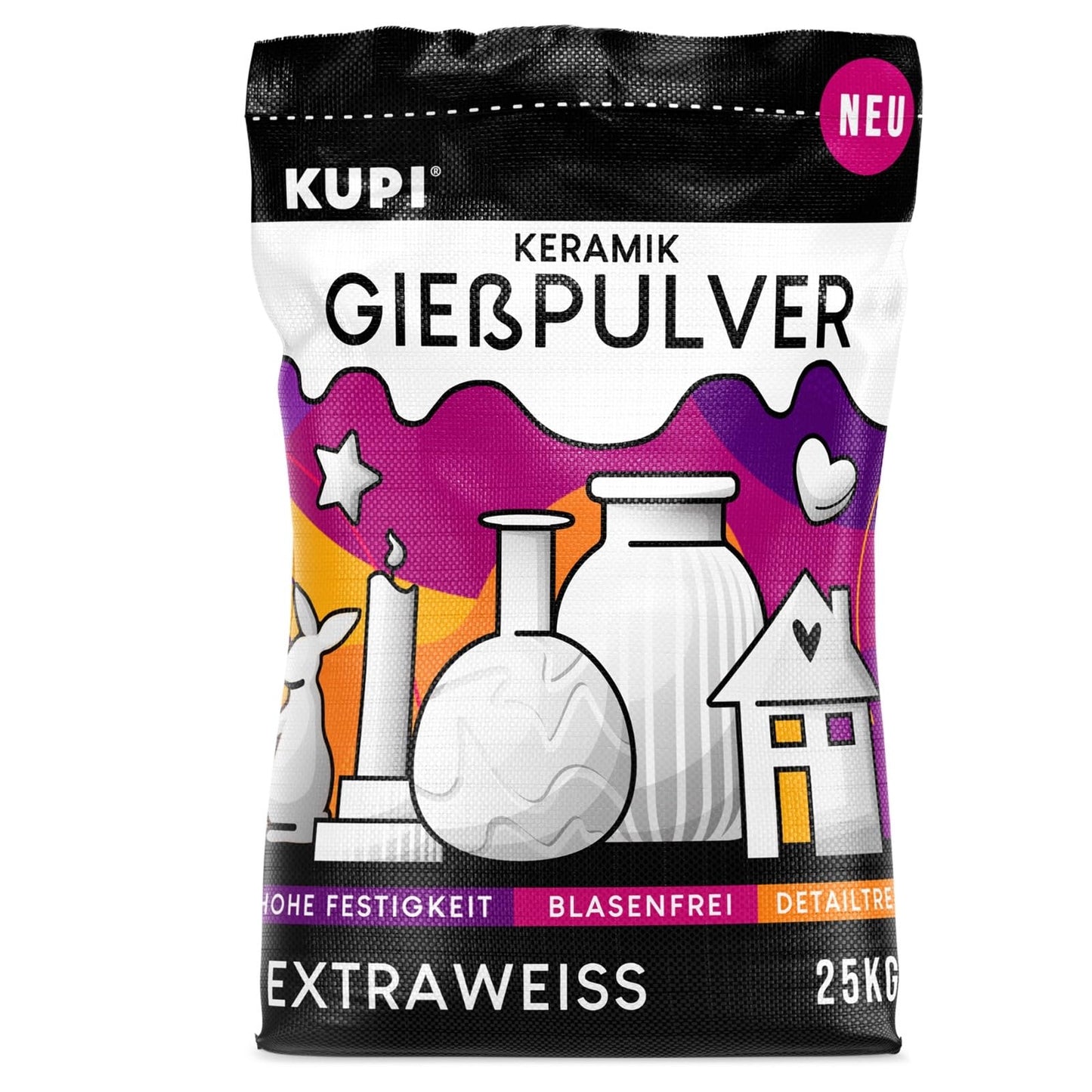 Keramik Giesspulver, 25 kg, weiß 25-kg