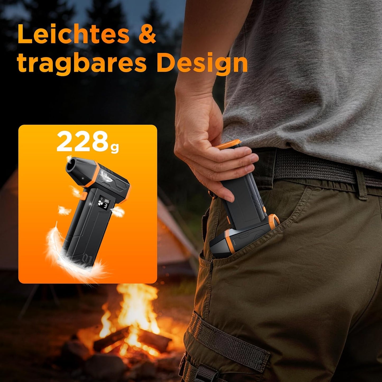 Elektrisches Druckluftspray für PC-Reinigung, Orange