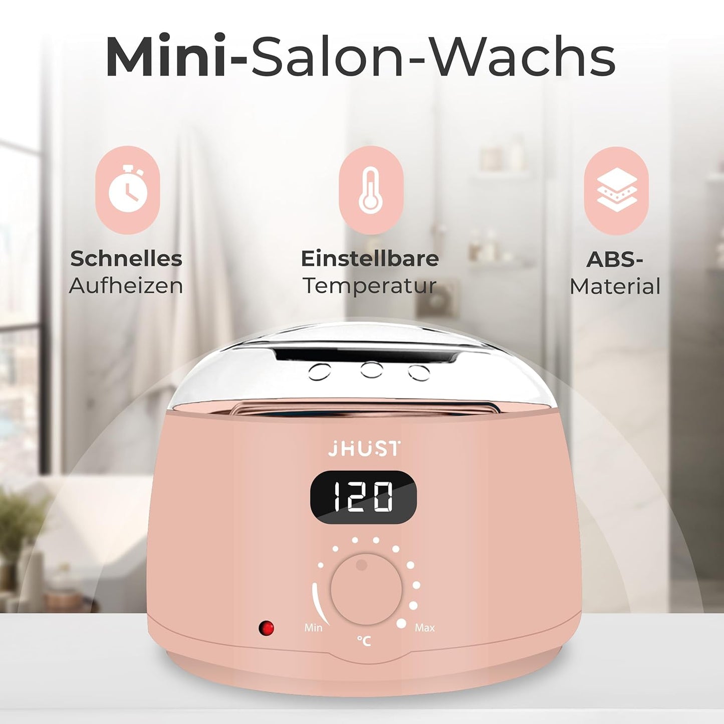 Wachswärmer-Set mit Wachsperlen und Zubehör, Rosa