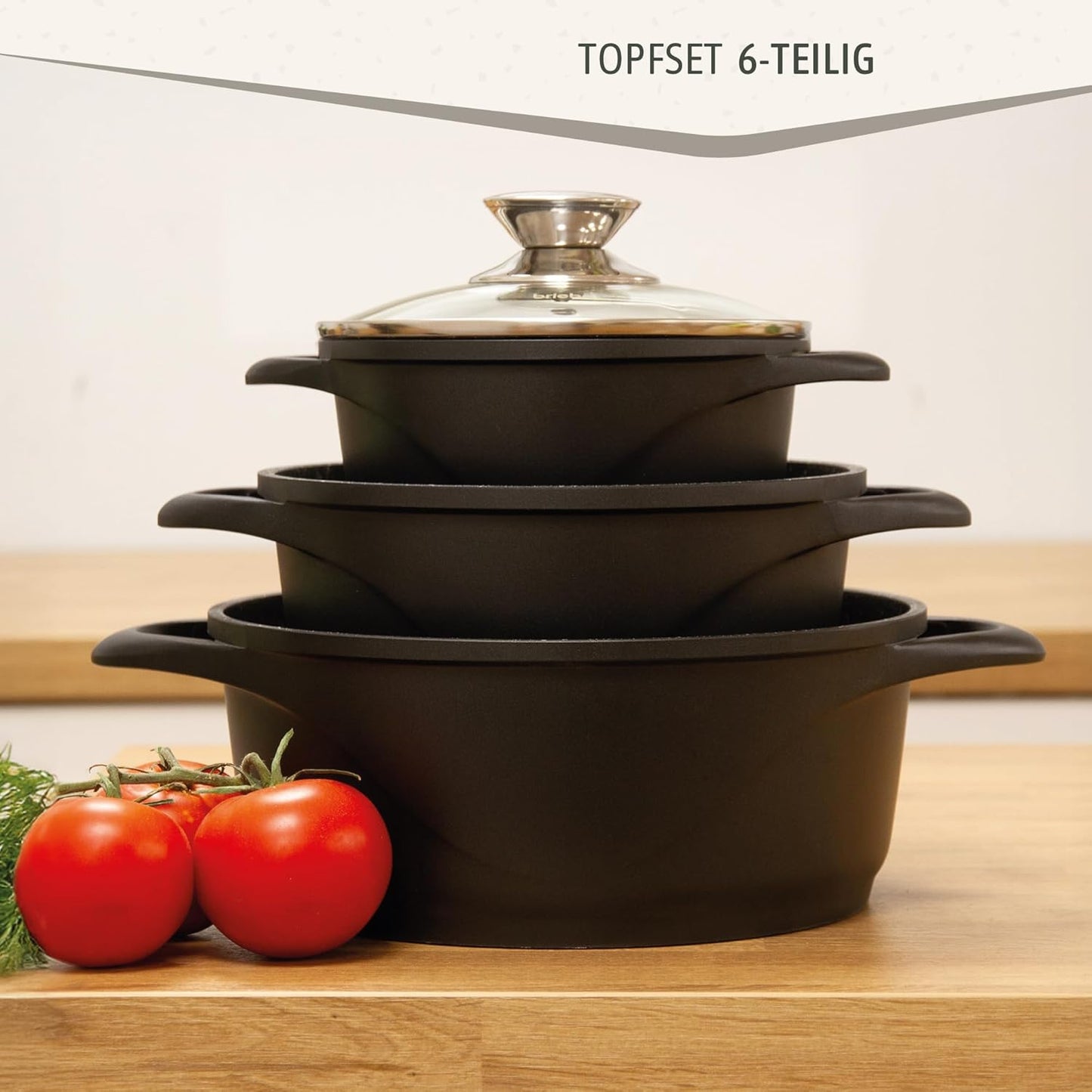 Topfset Induktion 6-teilig mit Antihaftbeschichtung