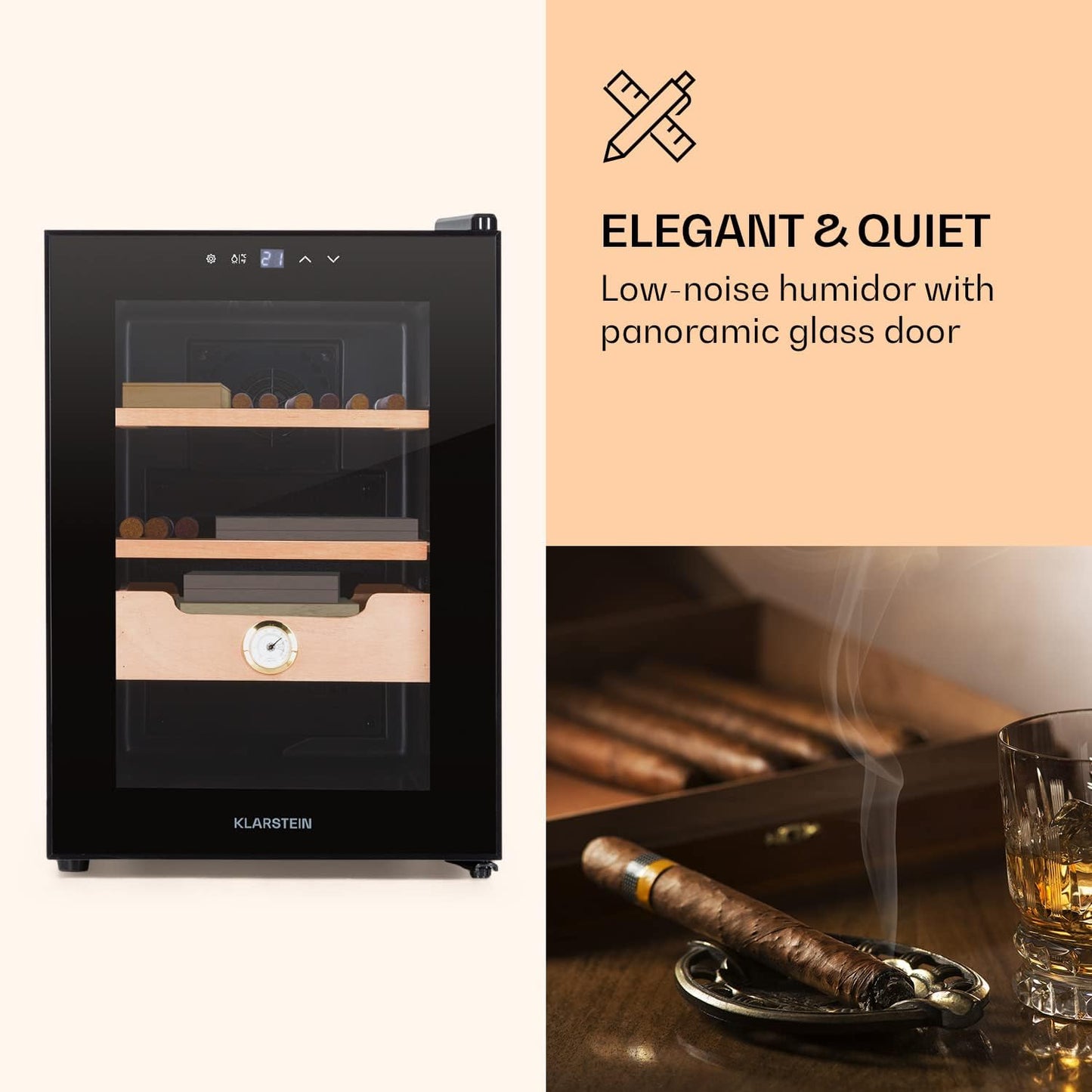 El Presidente - Humidorschrank, 37 L Schwarz