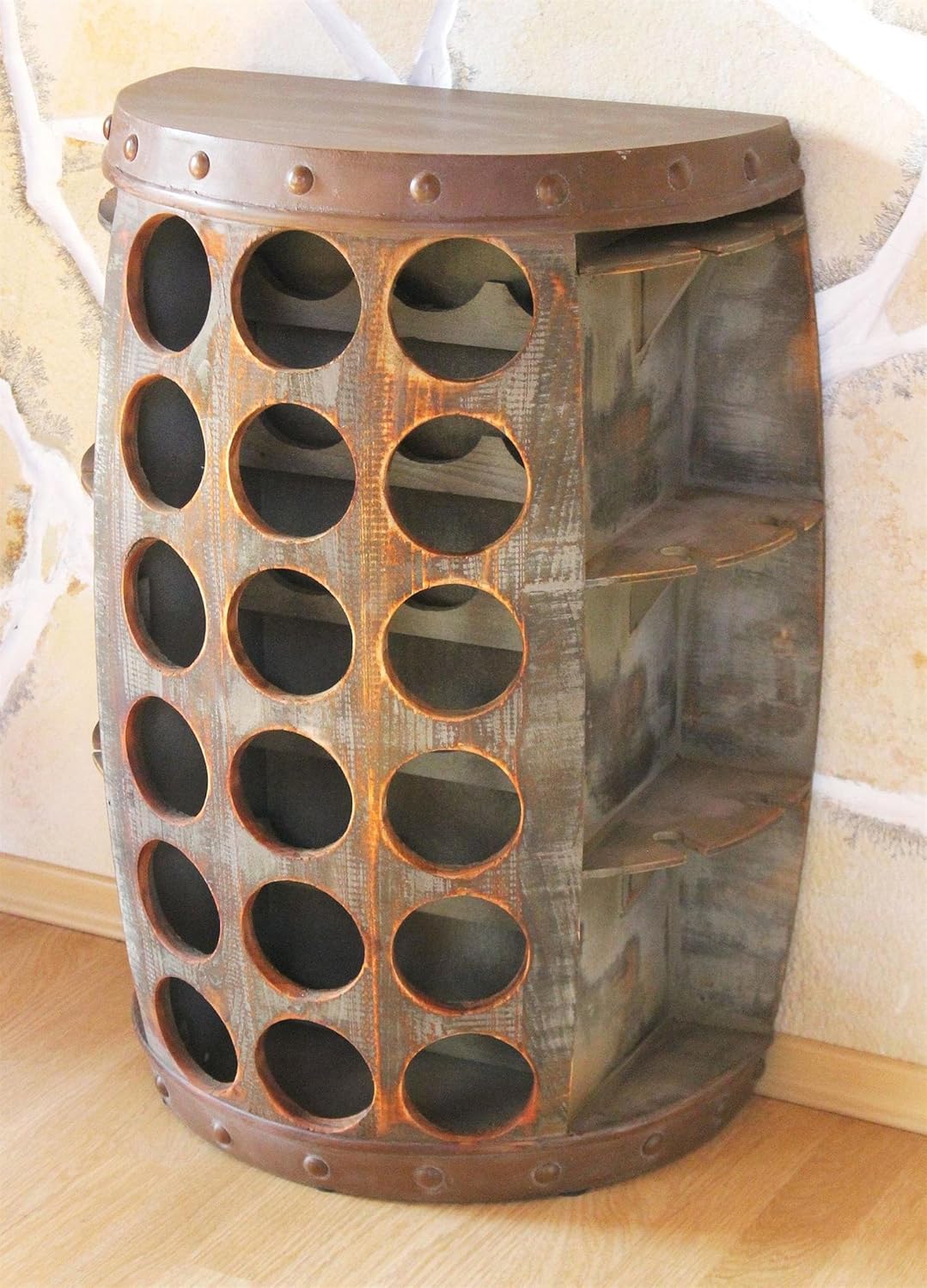 Weinfass Flaschenregal & Beistelltisch 1486