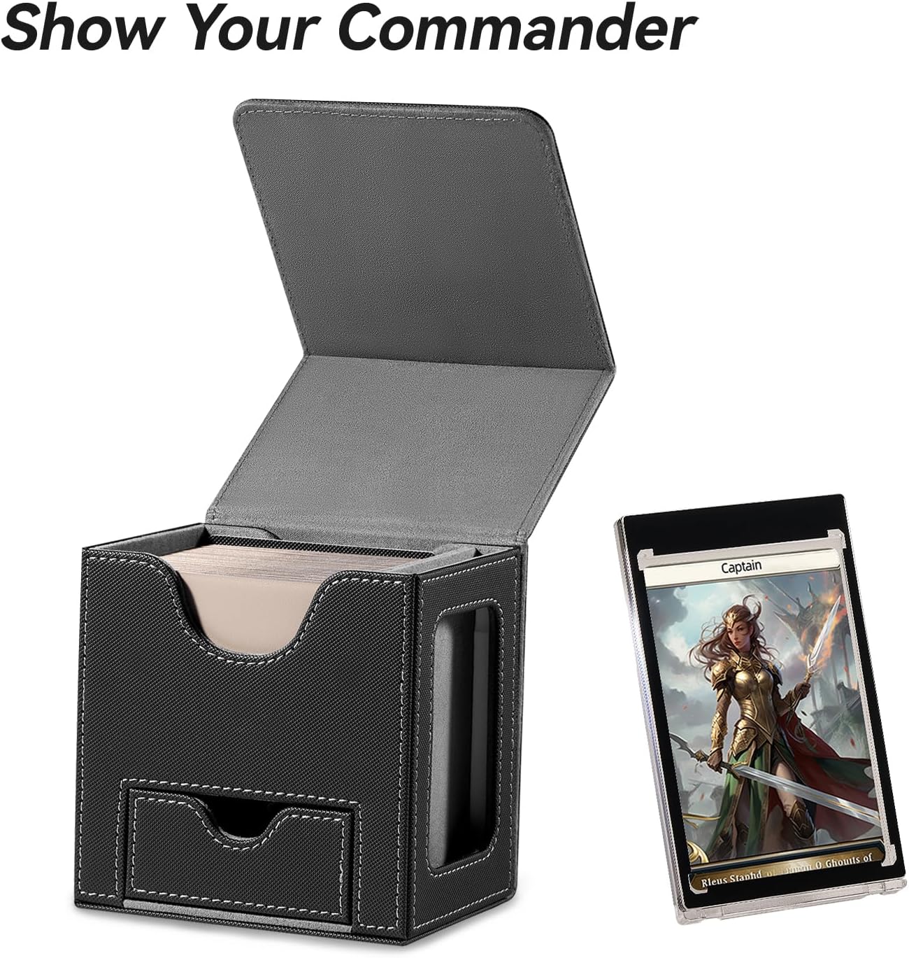 Commander Deck Box mit Würfelablage, 2. Artifact (Schwarz/Grau)