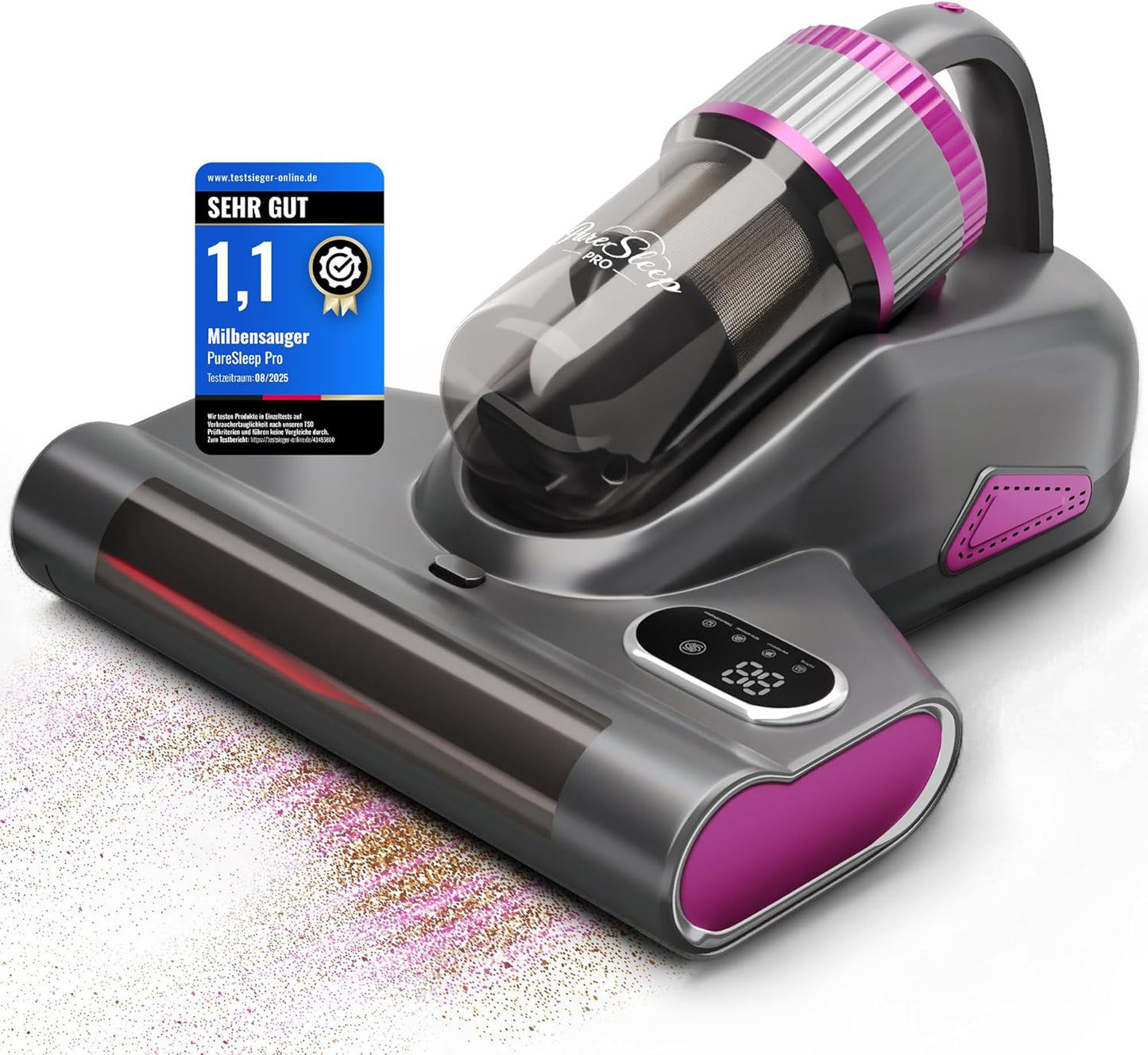 3-in-1 Milbensauger mit UV-Licht & HEPA Filter, Grauxl