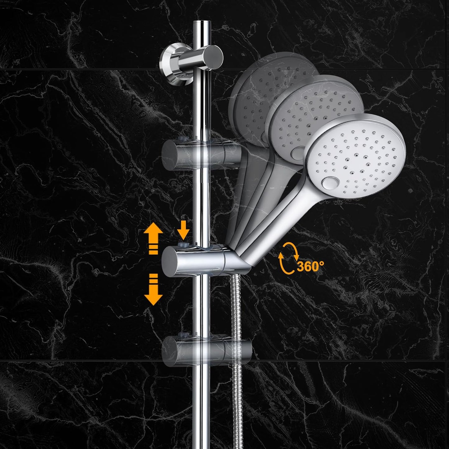 Duschbrause mit Wandhalterung, JYD12CP Chrom