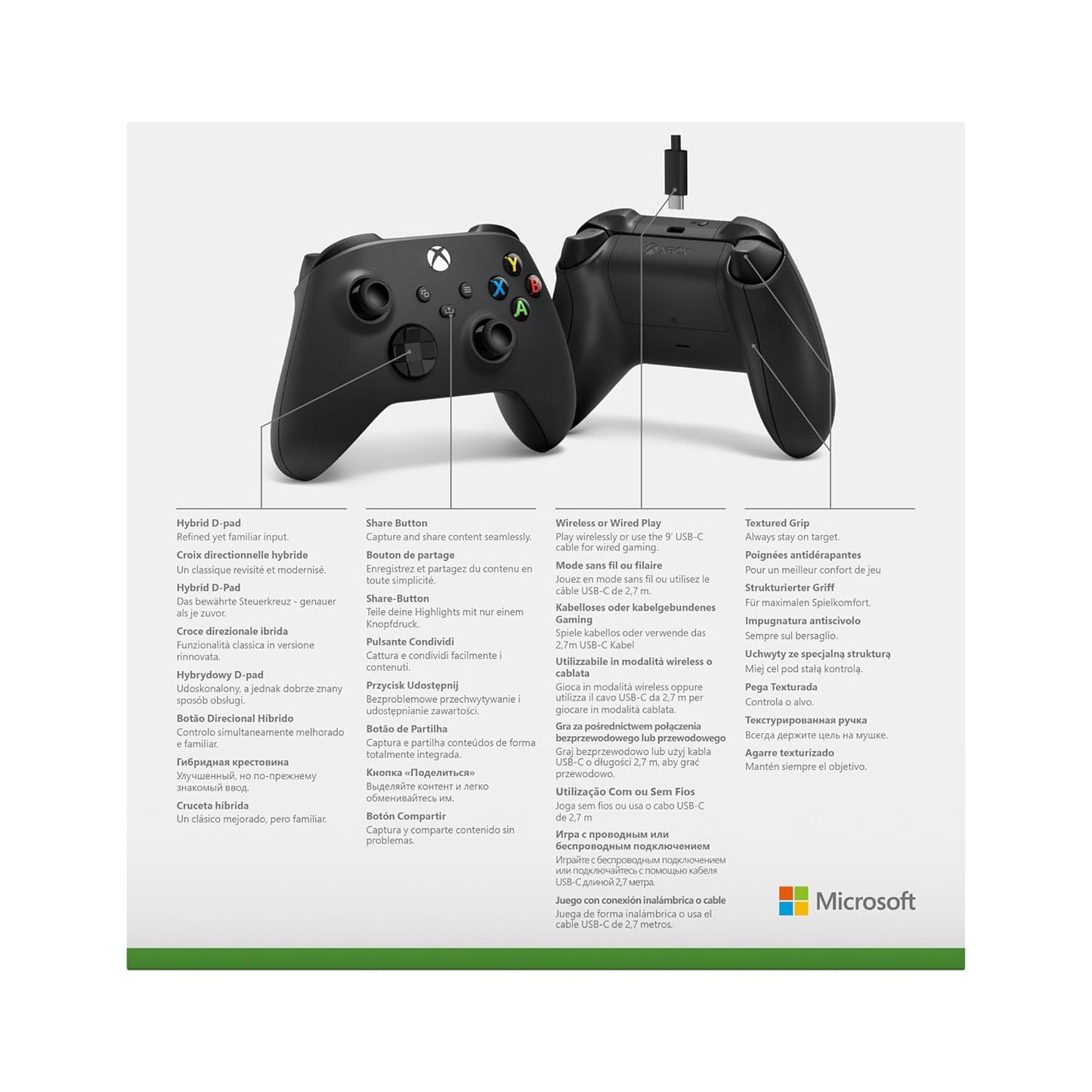 Wireless Controller, Black + Câble USB-C 2025 Verpackung