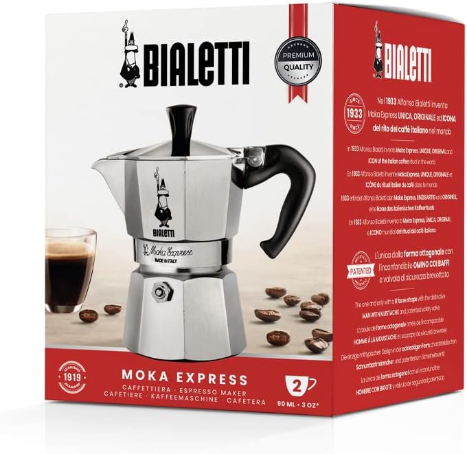 Moka Express Herdplatten-Kaffeemaschine, 2 Tassen