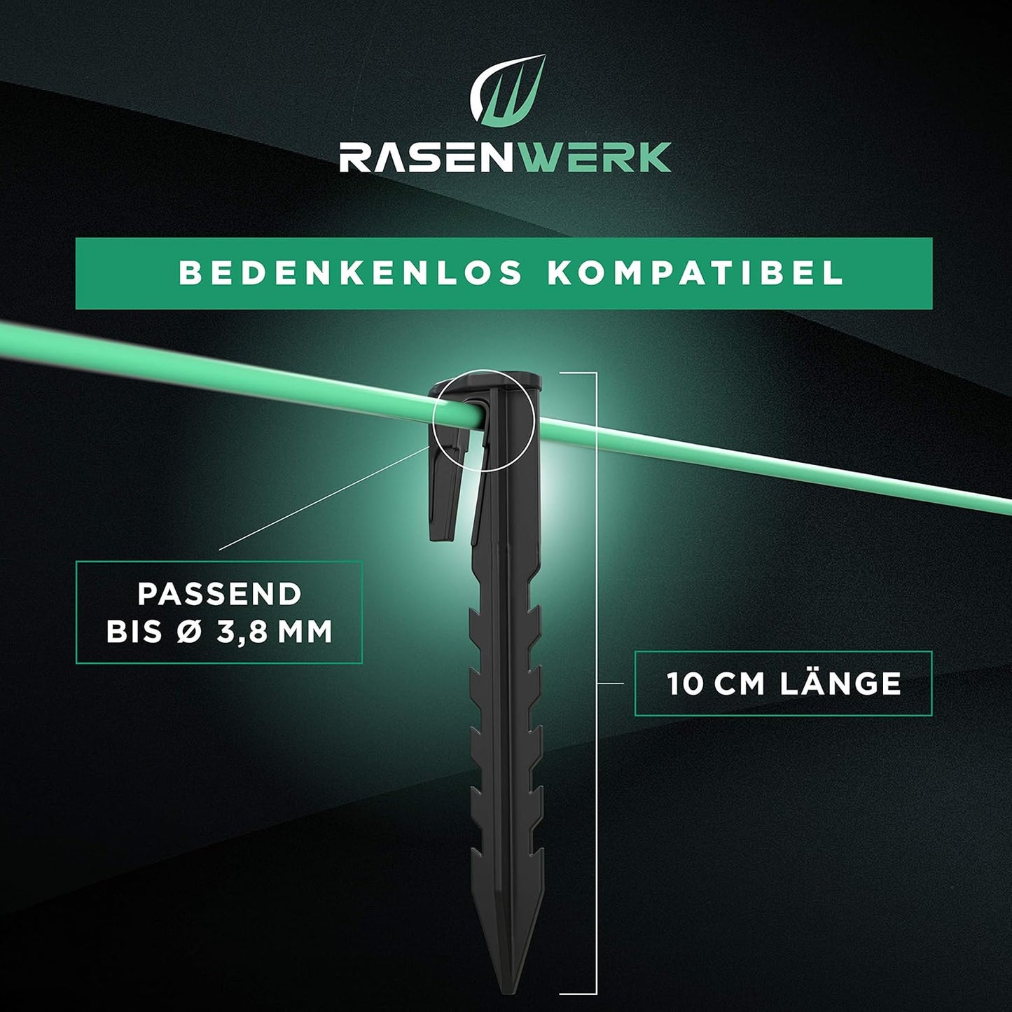 Erdnägel für Begrenzungskabel, 100 Stück, 100 Stück