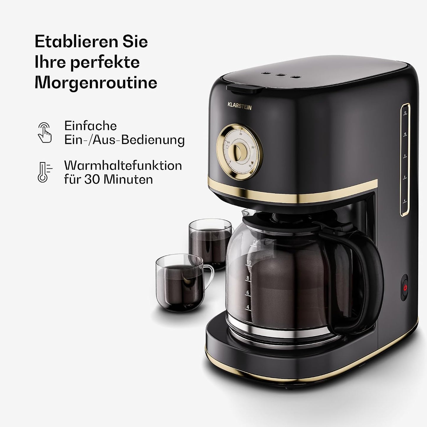 Victoria Filterkaffeemaschine (Retro-Design), Schwarz