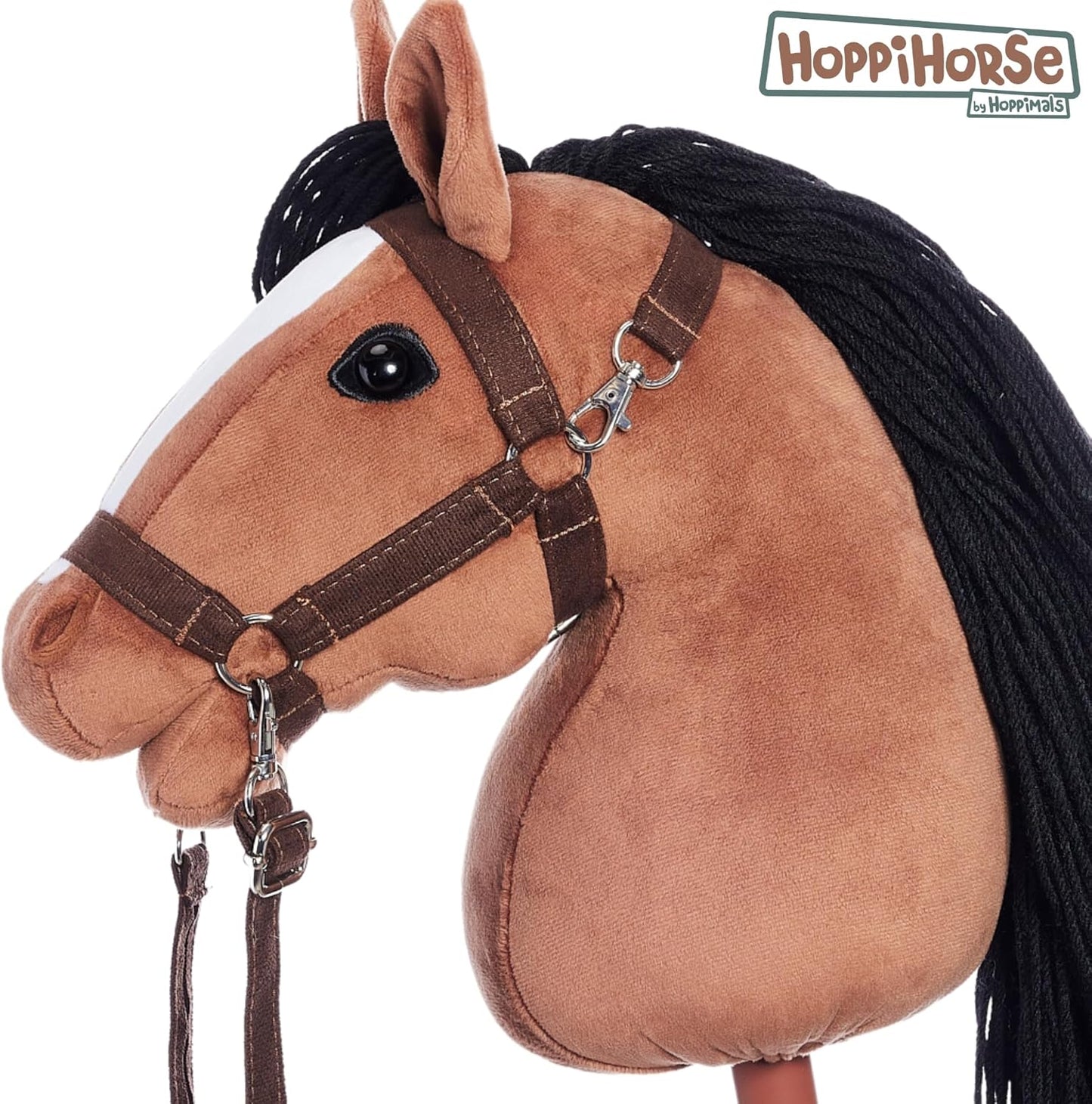 Steckenpferd mit Trense und Griff, A4 - MEDIUM Brauner
