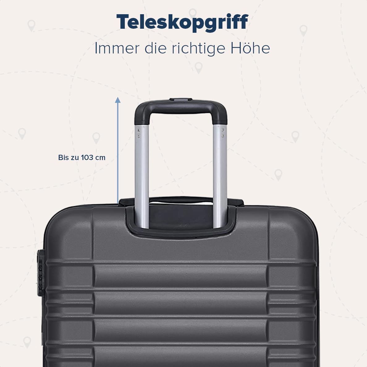 2-teiliges Kofferset, Small + Large Dunkelgrau