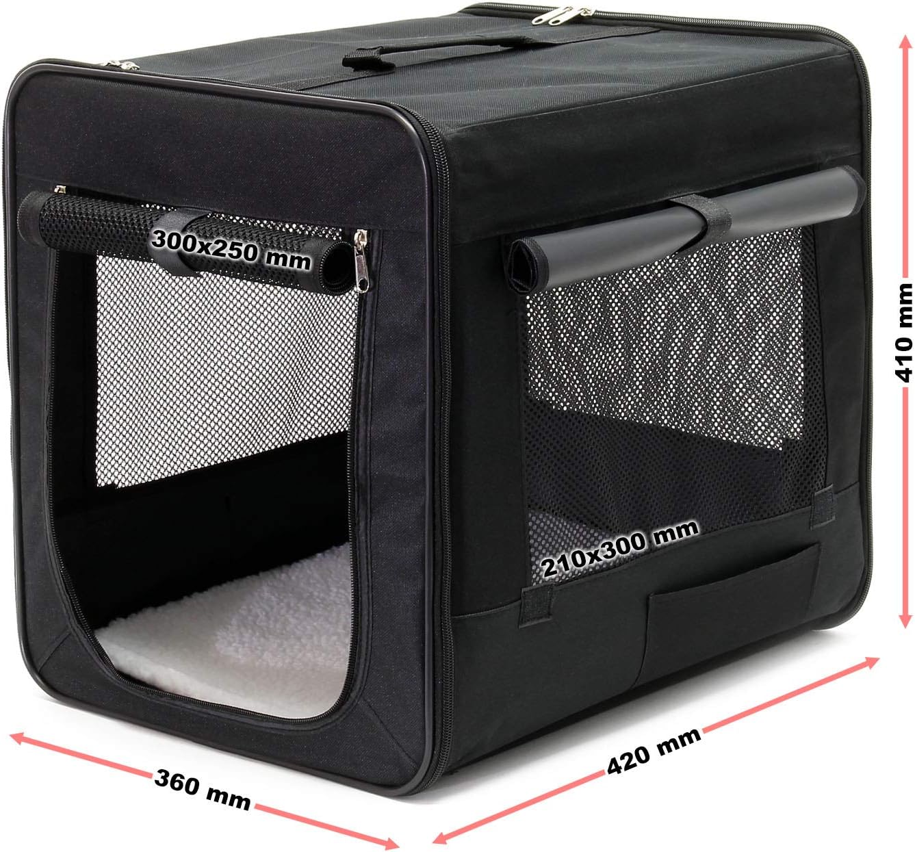 Faltbare Transportbox für Haustiere, L 42 x B 36 x H 41 cm