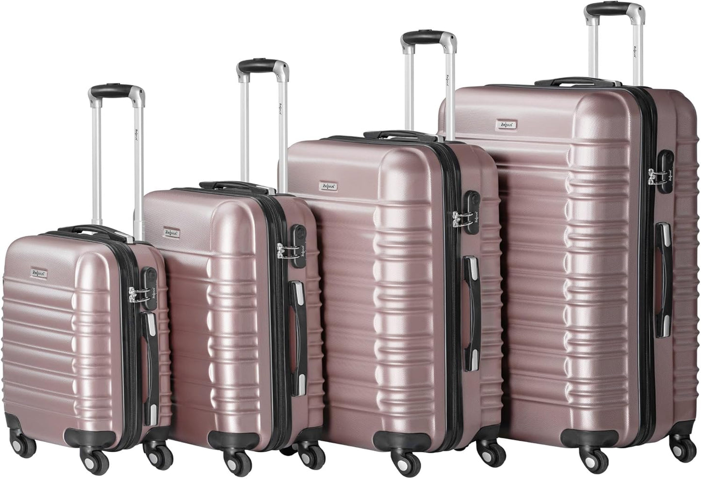 4-tlg. Hartschalenkoffer Set, Rosé