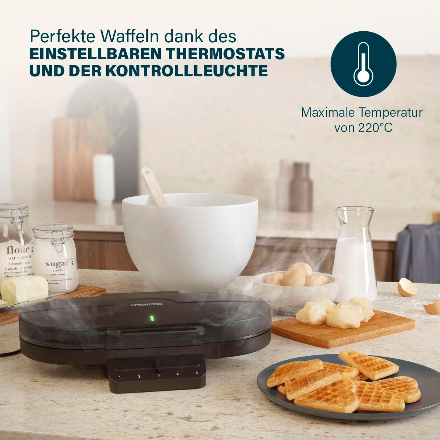 Waffeleisen für herzförmige Waffeln, Herzform Doppelt