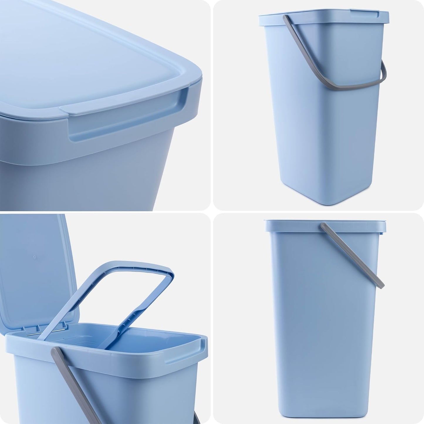 Abfallbehälter mit Deckel und Griff, 25L / Blau