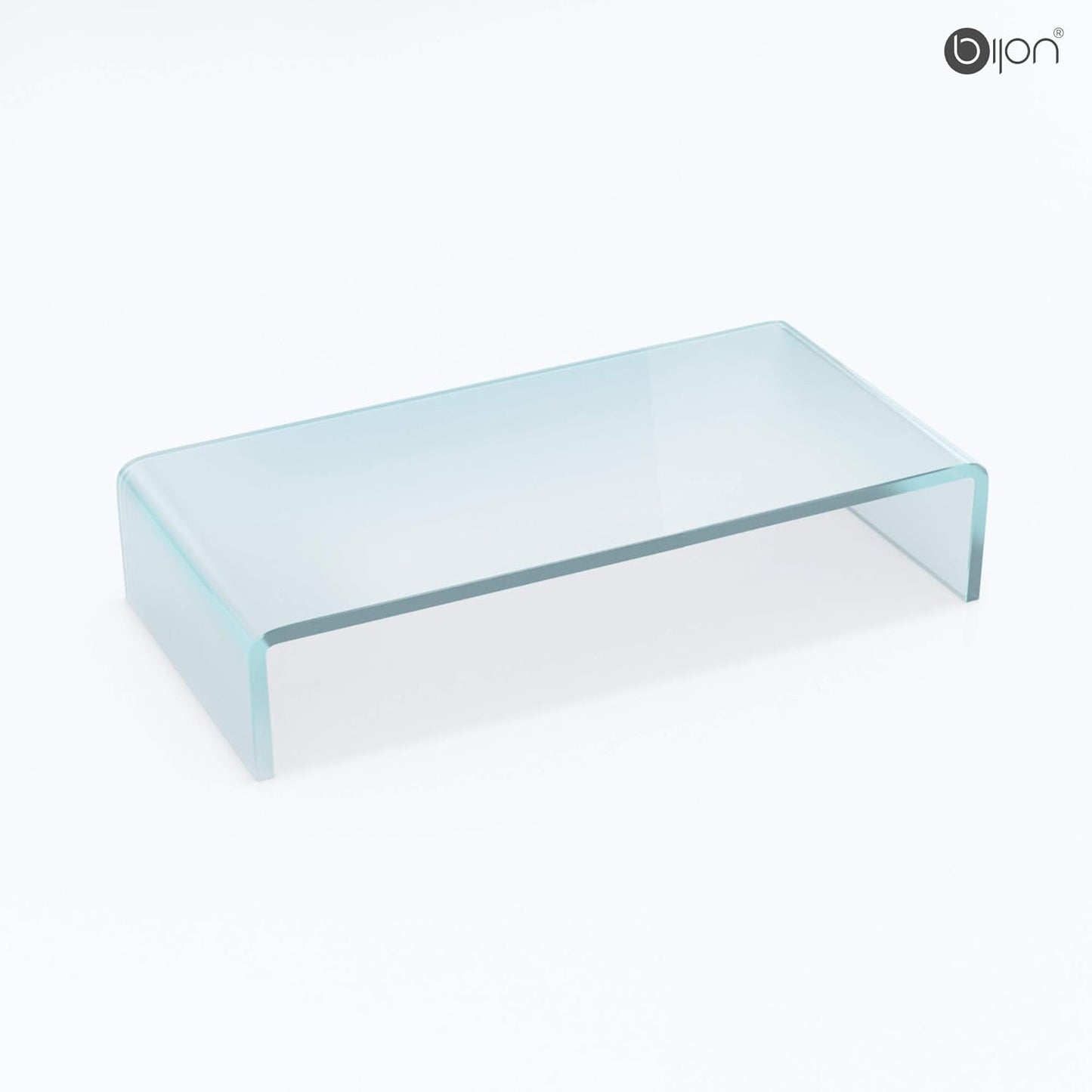 TV- und Monitor-Erhöhung aus Glas, 650x250x110mm Satiniert