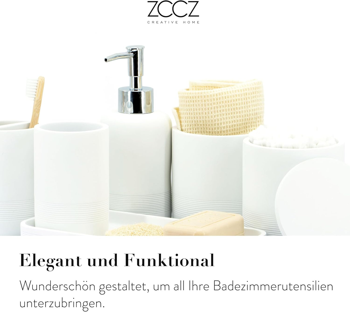 6-teiliges Badezimmer-Organizer-Set, Neues Weiss