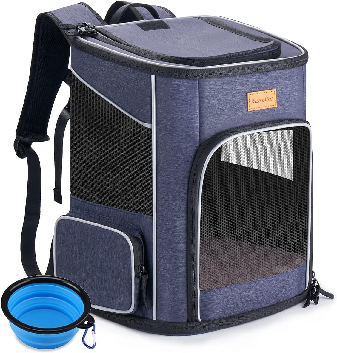 Haustier-Rucksack mit Sicherheitsleine, Blau 33L x 28B x 42H cm