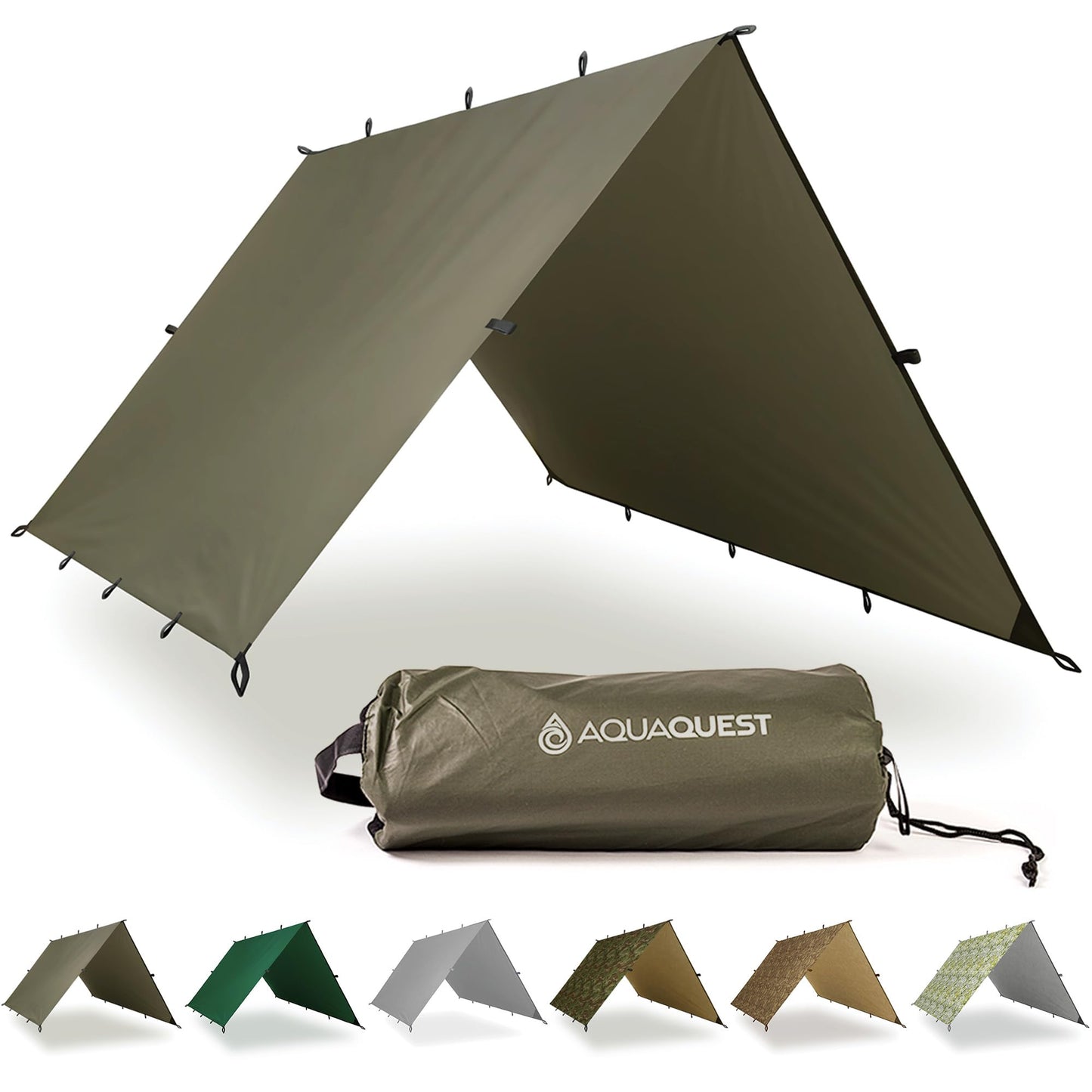Wasserdichte Campingplane, 6x4 m, 6 x 4 m Olivgrun