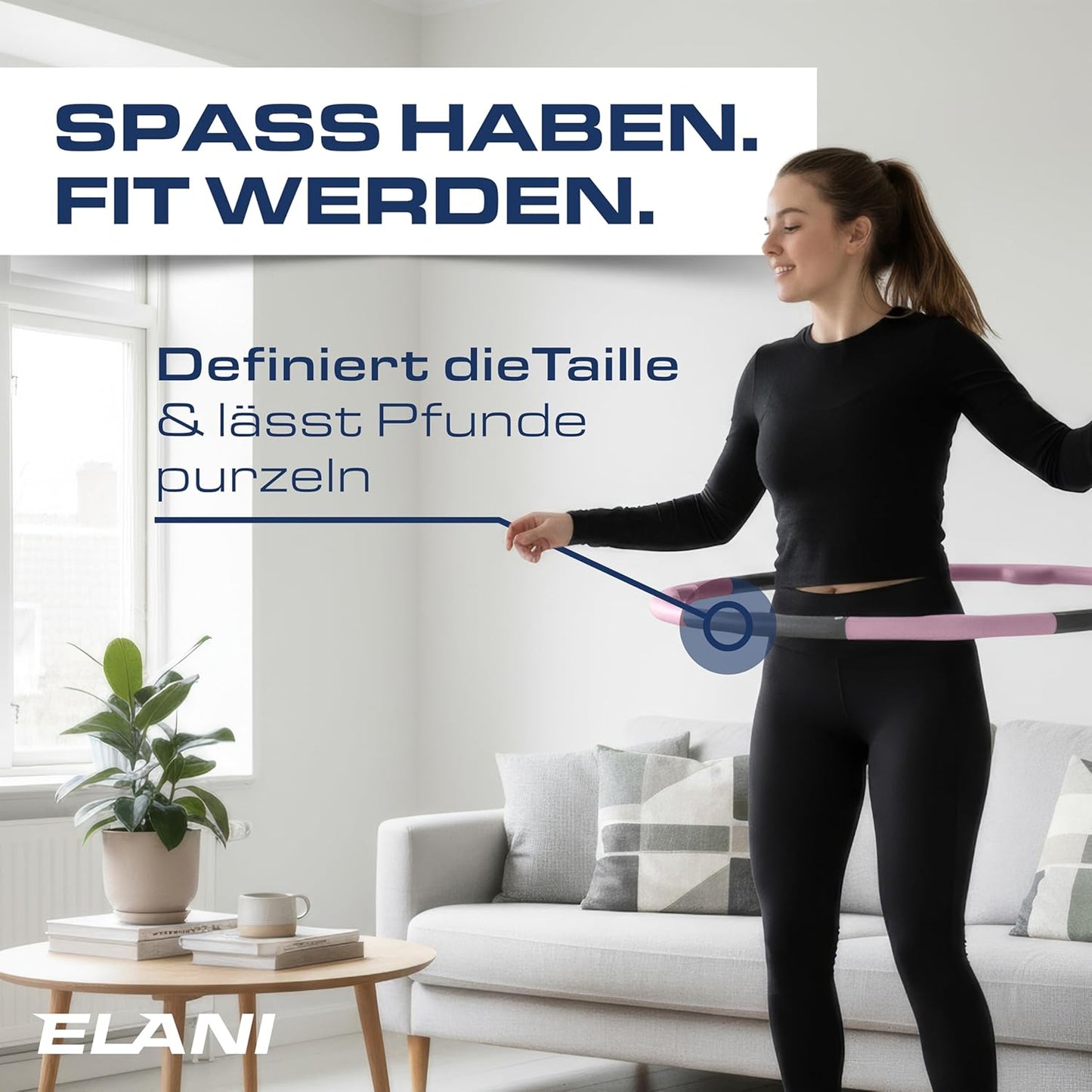 Hula Hoop Reifen für Erwachsene, Rosa 1,2kg